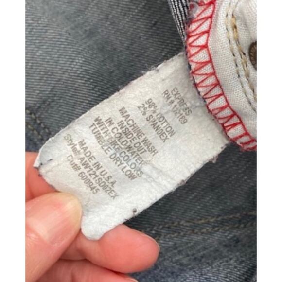 X2 Denim Laboratory Blue Denim Distressed Bootcut Jeans, Size 29 - Picture 10 of 11